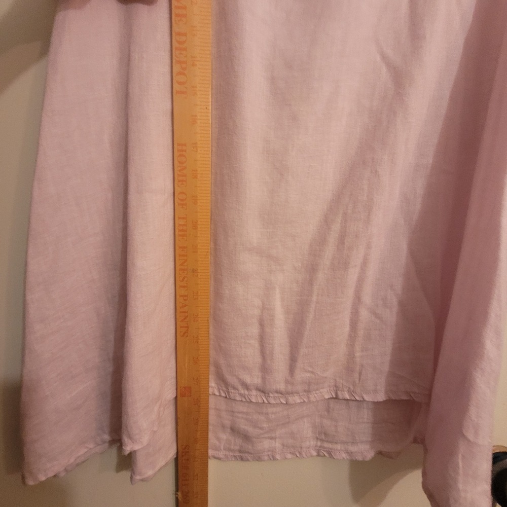 Flax Womens Oversized Linen Tank Top Lavender Pink Sleeveless Scoop Neck L - Picture 15 of 16
